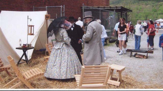 Displays include living History Camps, life on the home front, Food and Cooking, Medical Efforts During the War, Religious, Arms and Bullet Making, Camp