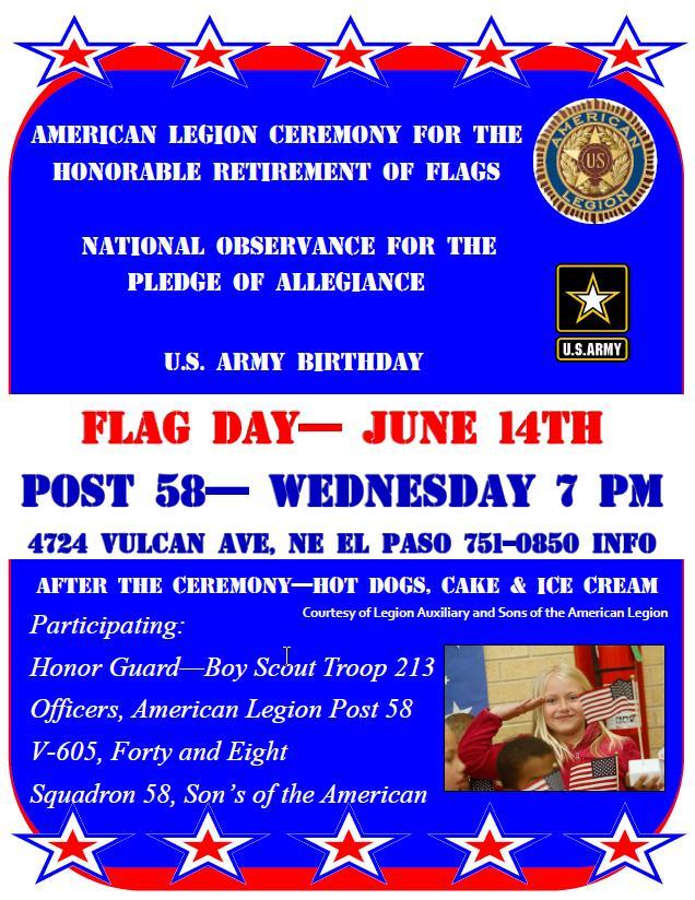 The American Legion, 4724 Vulcan St, El Paso, TX 79904-3716. Periodicals Postage paid at El Paso, TX.