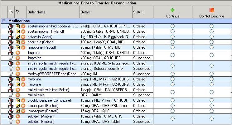 Transfer Medication Reconciliation works in the same way as an Admission Medication Reconciliation.