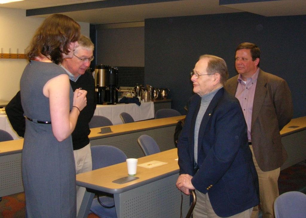 Ruth Malenda speaks with former chair of the Lebanon Valley College Physics department, Dr.