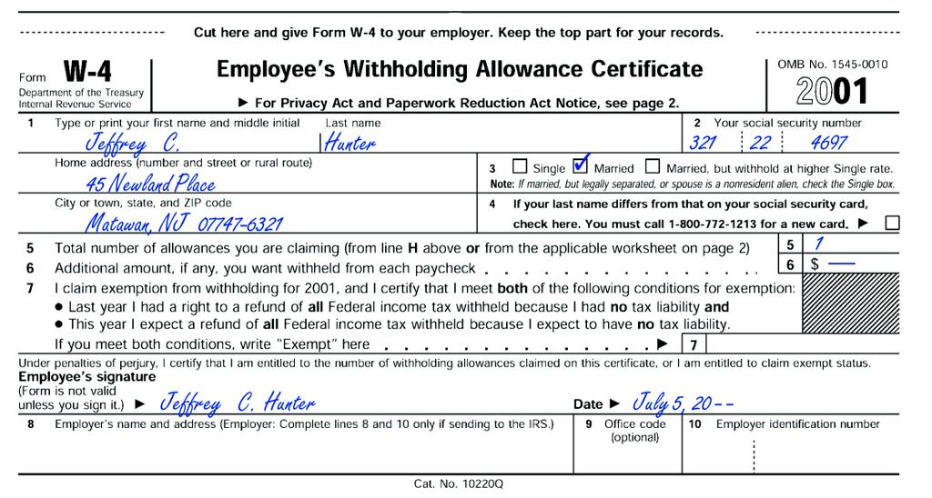 Introduction to a New Job Orientation Learning Goals of on the the organization job A W-4 Organization form