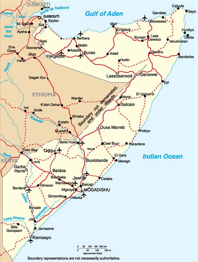 Somalia 1992-1993 A Case Study of Support to Stability Operations and Irregular Warfare AIRFIELDS AND PORTS C-5 C-141 C-130 port Figure B-5. Airfields and Ports (5) Weather.
