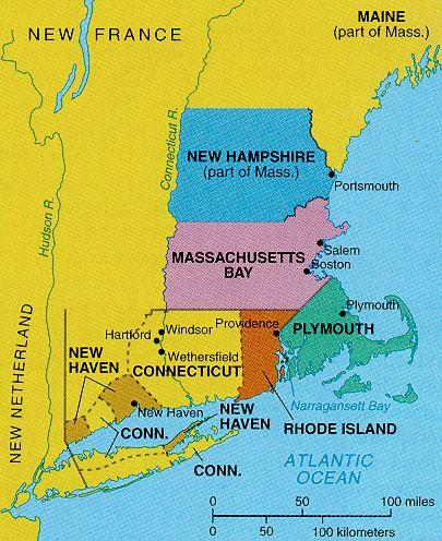 New Hampshire Originally part of Maine, but became its own colony in 1629. Then from 1641-1643, it became part of Massachusetts. Finally, in 1679 it became its own colony again.