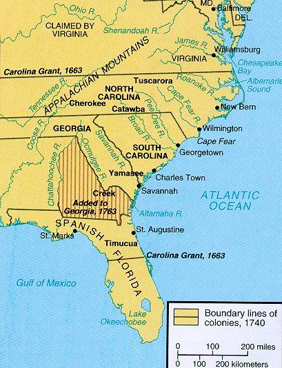 North Carolina Settled by members of the other colonies. Granted a private company in 1663 and divided into two colonies in 1711.