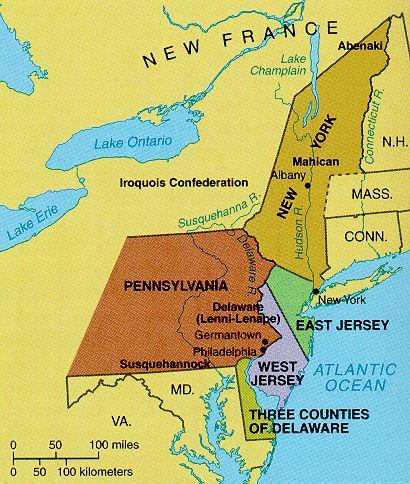 Pennsylvania Settled by the Dutch and Swedes, but England took control in 1664. Then it was granted to William Penn by Charles II in 1681.