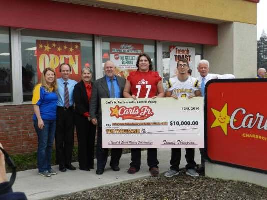 CLUB ACTIVITIES Carl s Jr. Support North/South Rotary Football Scholarship Program Carl's Jr, Tom Thompson, has been a major sponsor of the North/South Rotary Scholarship/Football Program since 2006.