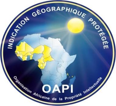 Unified identifcation system of products recognized as PGI by OAPI «This logotype is an official sign of public status meant to be affixed to labels and packages of products whose names are