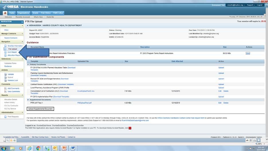 Upload supplemental documents in the Template column View your Consolidated List of Contracts: