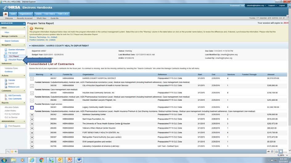Make any necessary changes in GCMS by clicking on Search Contracts in the left navigation menu View your