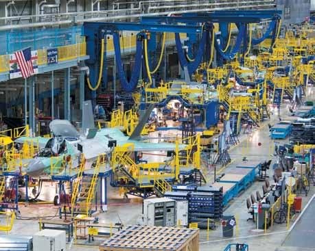 Lockheed Martin photo F-35s under assembly at Lockheed Martin s Fort Worth, Tex., plant. At planned peak, production will surpass 200 a year for US and allied air arms.