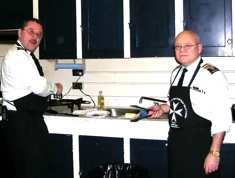 Picture (3) is of the two Chefs of the day, Capt (Rev) Fred Butler-Caughie and (right) the ubiquitous Major Alex Moseanu.
