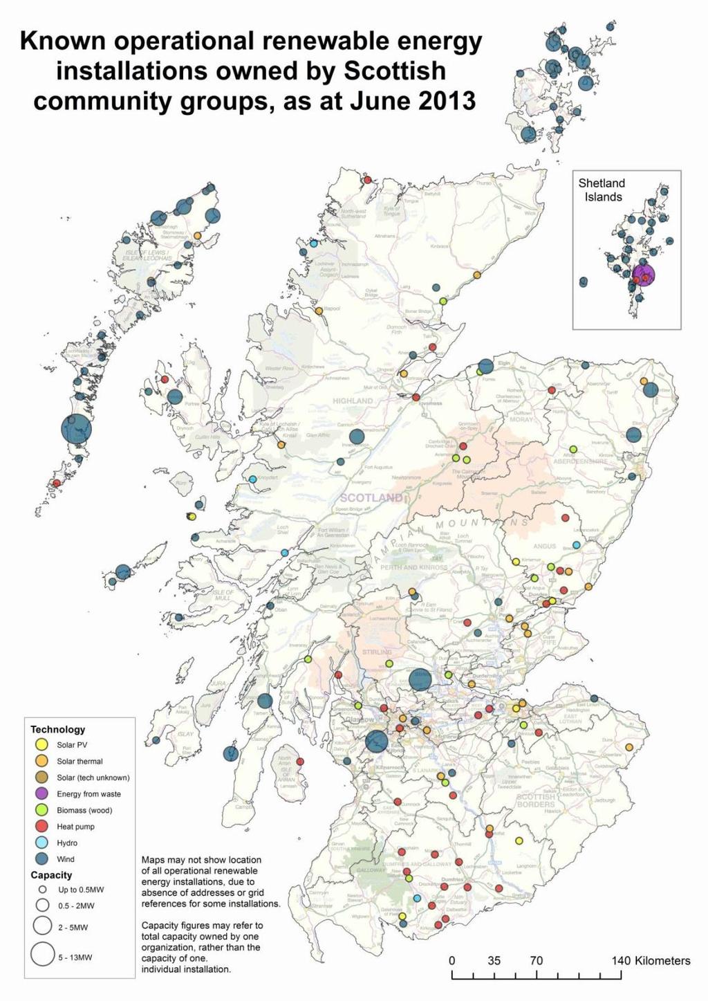 Energy generation There is over a decade of experience in Scotland of supporting communities to develop their own renewables schemes, resulting in over 400 schemes, with active projects ranging from