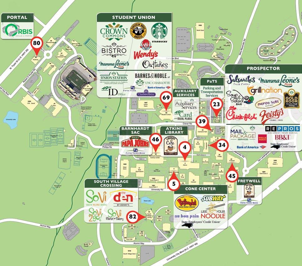 DINING, AUXILIARY SERVICES AND ATM LOCATIONS @unccaux @unccdining @unccbookstore