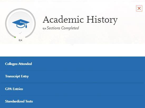 Academic History Included here are general instructions to help you accurately complete the information in this quadrant. Colleges Attended Enter all institutions you have or are currently attending.
