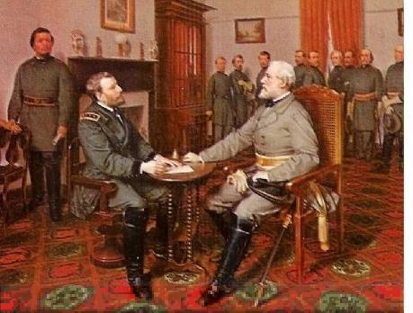 On April 9, 1864 General Lee surrendered to General Grant in Appomattox