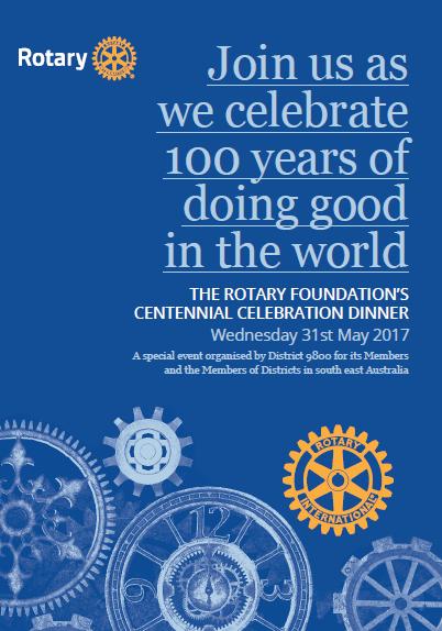Meet with Your District Foundation Team at the Conference We are at booth number 5 Our Centennial Dinner It has become customary for many clubs to lodge their annual donations to The Foundation at