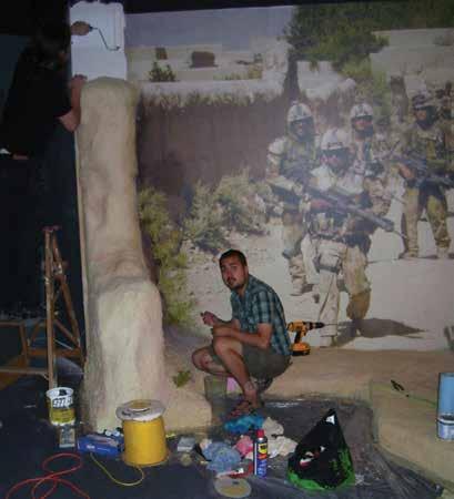 Under the direction of Sgt Mavin, work continued on the new Afghanistan display.