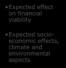 Expected effect on financial viability Expected