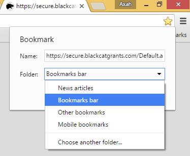 Q7: How do I add the BlackCat Grant Management System web addressed to my favorites or bookmark the page for easy access?