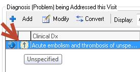 Select one the diagnosis from the search list, then click OK on the search screen and the Add screen.