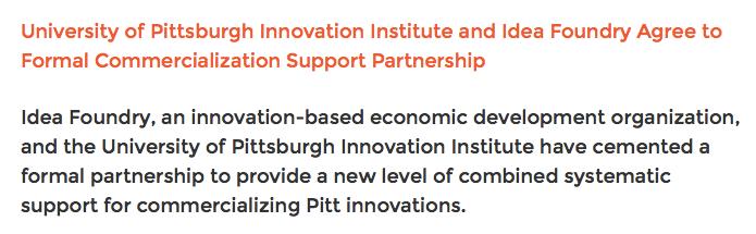 Partnership: Regional Economic Development, Idea Foundry Growth out of positive results from the Life
