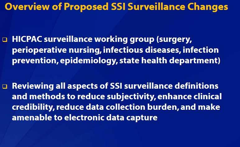 SSI Surveillance What s New From Fagan, Ryan.