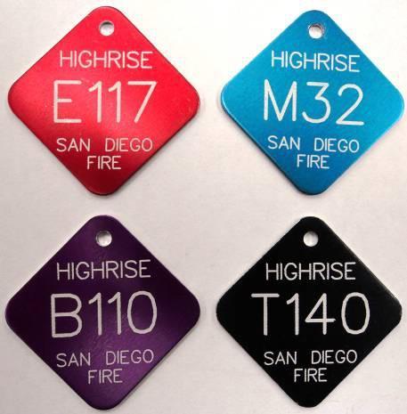 Fire Ground Accountability Company Tag A color coded single metal tag used to identify an entire company by agency designator, resource type and unit number o To be used at Lobby Control during high