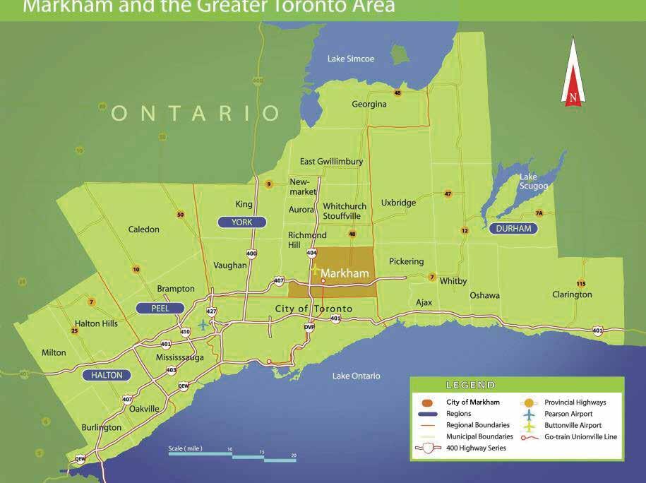 ECONOMIC OVERVIEW Markham and the North American Market LEGEND 3 4 5 6 7 8 9 10 11 12 Economic Overview High-Tech Cluster Life Sciences Cluster Industrial/ Commercial Activity Residential Activity &