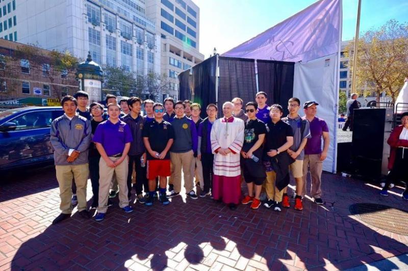 Rosary Rally San Francisco October 08, 2016 A group of students joined Archbishop Cordileone and thousands of faithful in