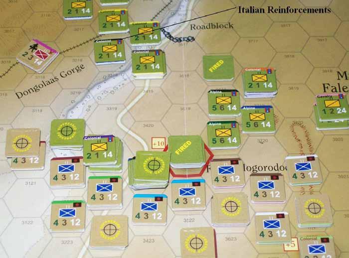 KEREN 1941 Division s battalions are still flipped to their carrying supply modes.