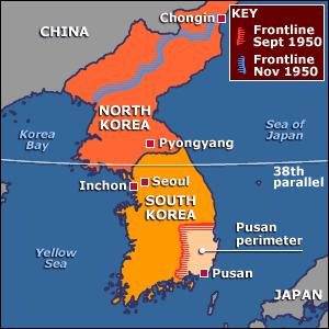17-nation fighting force commanded by MacArthur The invasion of SK left only the Pusan perimeter for UN forces 15 Sept: MacArthur invades Inchon and NK retreats with UN