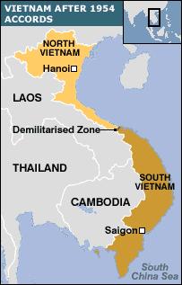 After the French were defeated, Vietnam was divided into two regions at the seventeenth parallel.
