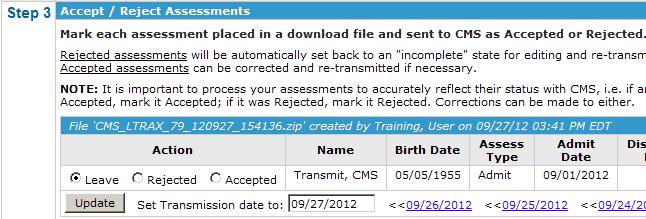 Once you have saved the file, you must access the CMS website using the CMSNet connection to perform the actual transmission.