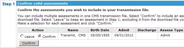 To begin, click the CMS Transmit File link on the left side of the LTRAX Launch Screen.