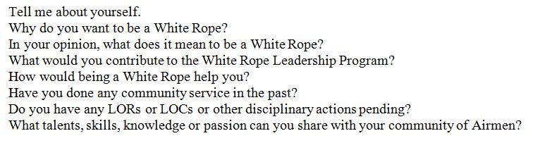 6 AETCI52-110 2 JUNE 2014 ATTACHMENT 2 SAMPLE WHITE ROPE INTERVIEW AND