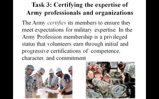 Slide talking points: Applying Military Expertise under mission command is the second critical task for developing Military Expertise.