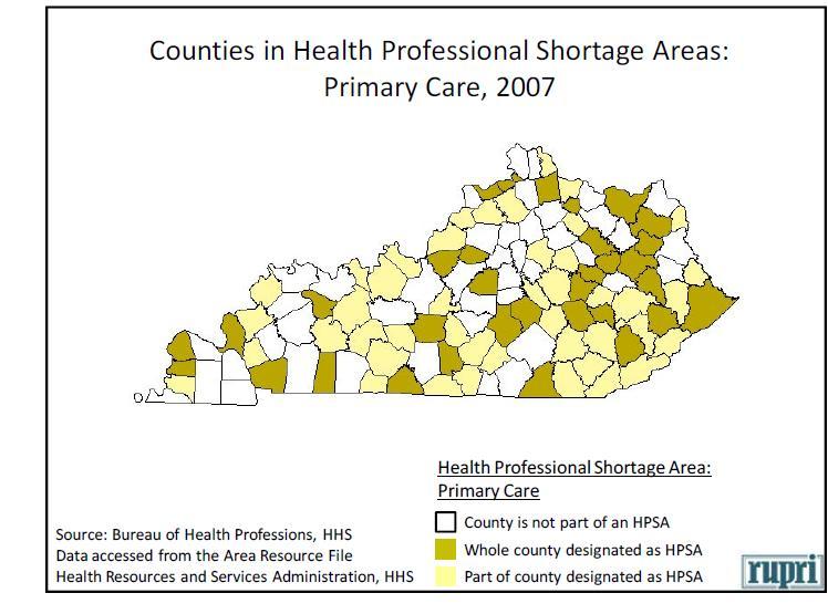 I. Health Professional Shortage Areas Health Professional Shortage Areas (HPSAs) are designated for primary medical care, dentist, and mental health professionals.