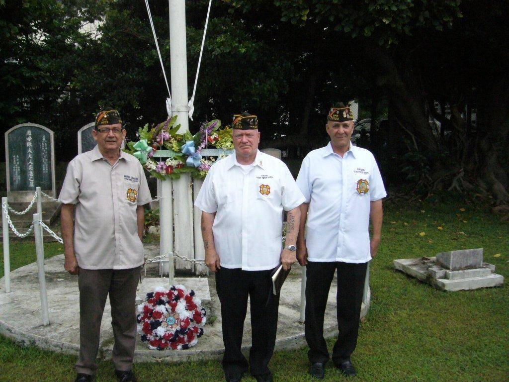 Commander Stewart and Comrades fulfilling the time honored tradition of remembering veterans and fallen comrades during