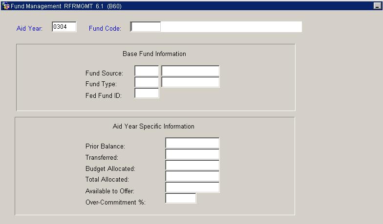 Funds Management Form Purpose Procedure The Funds Management Form (RFRMGMT) is used to build the default packaging and disbursement options for the Pell grant.
