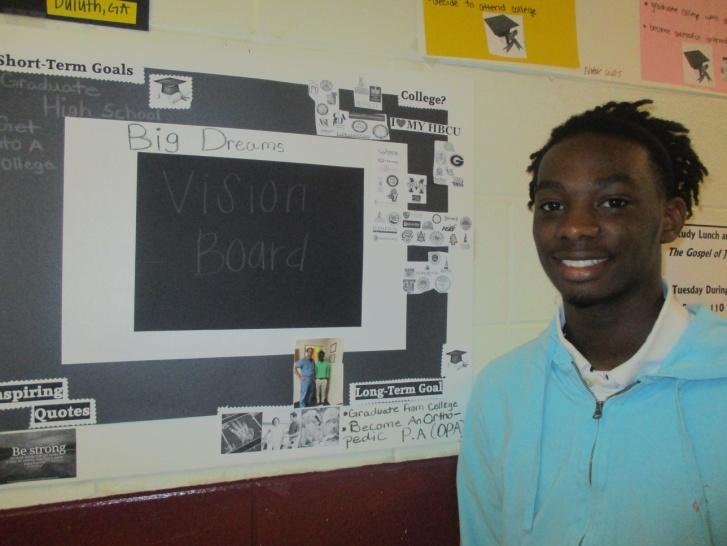On the vision board, students had to show their career