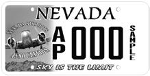MOTOR CARRIER - Power Unit Silver background. A "P" is the last character of the plate identifying a Power Unit. This plate is for use in Nevada only.