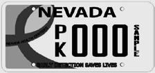 Prefix NG NEVADA HIGHWAY PATROL Sunset design. The plate is printed with HIGHWAY PATROL. Prefix NHP Issued to vehicles held in the fleet of the Nevada Highway Patrol.