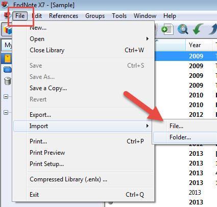 tool bar option, select Import and File