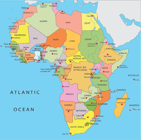 The African continent: 2 nd largest landmass