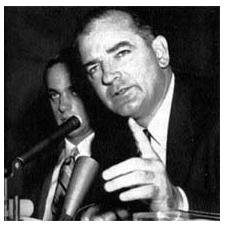 Senator Joseph McCarthy goes after domestic communist.