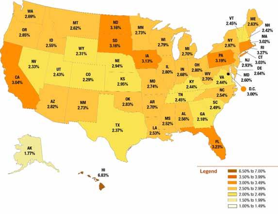 Estimated Prevalence Rates of Vision Impairment and Blindness for Persons Age 40 and Older by State The map above reflects estimated state-by-state prevalence rates of vision impairment, including