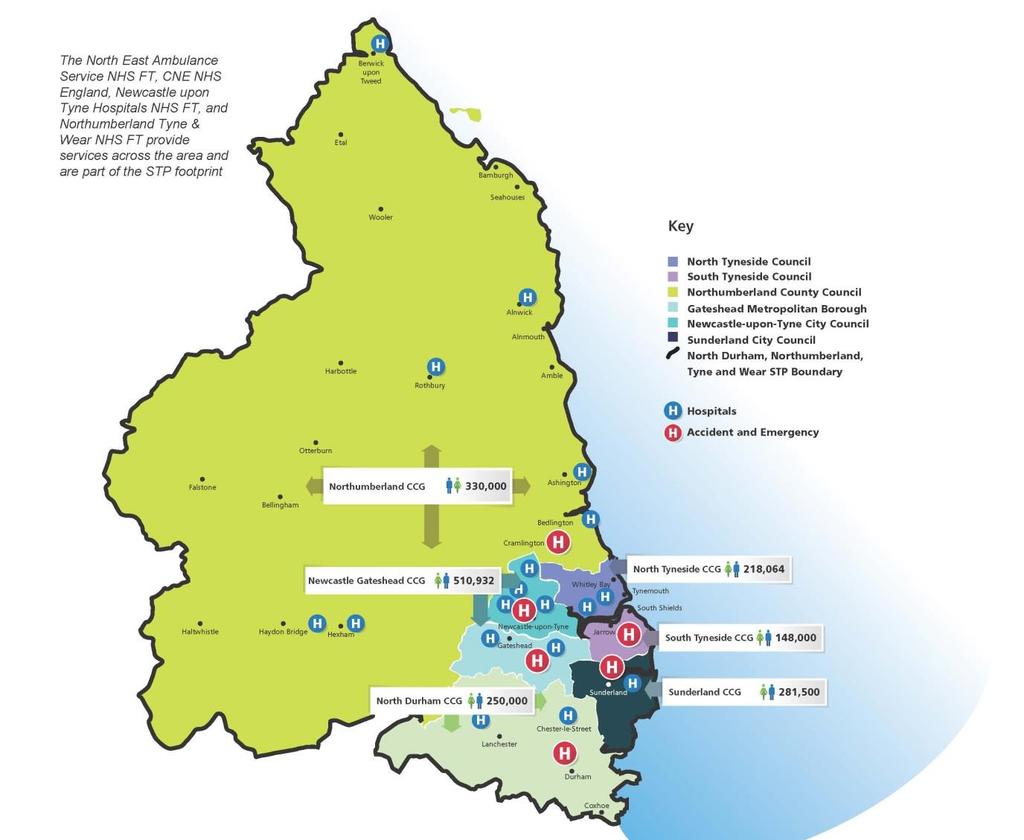The Northumberland Tyne and Wear and North Durham (NTWND) STP The Northumberland Tyne and Wear and North Durham (NTWND) STP footprint is a new collaboration covering a total population of 1.