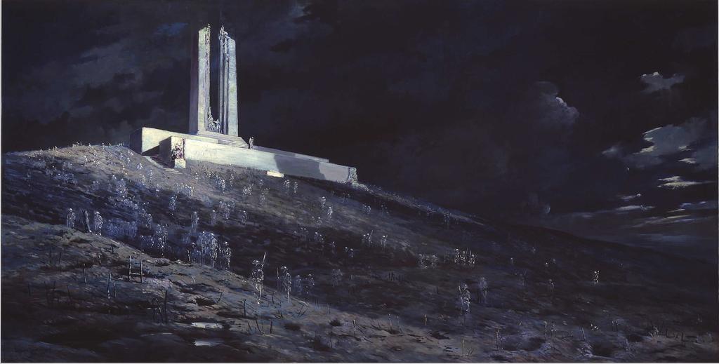 Results and Canadian Legacy The gleaming white marble and haunting sculptures of the Vimy Memorial,
