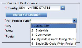 DATA Act Implementation Overview (cont.) 10. Place of Performance Code: The user must select the PoP Project Type if the Place of Performance country is USA.