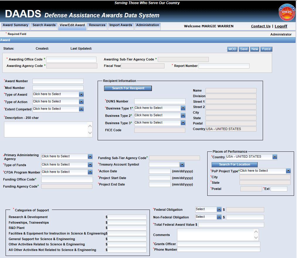 How to Navigate DAADS View/Edit Tab: For